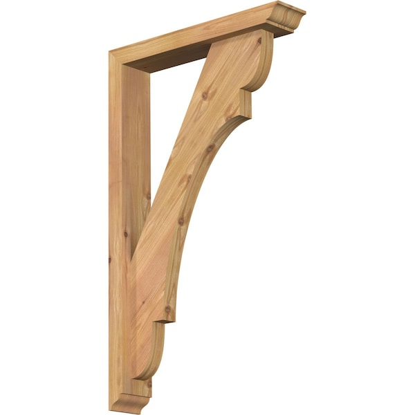 Ekena Millwork Olympic Traditional Smooth Bracket w/ Offset Brace, Western Red Cedar, 3 1/2"W x 18"D x 30"H BKT0402X18X30OLY01SWR - main